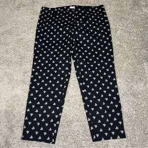 Black Slacks with White Print, Size 18
